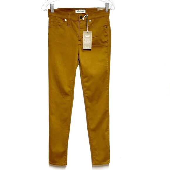 NWT Madewell High Rise Skinny Modal Stretch Slimming Mustard Pants Sz 25 - Picture 4 of 9